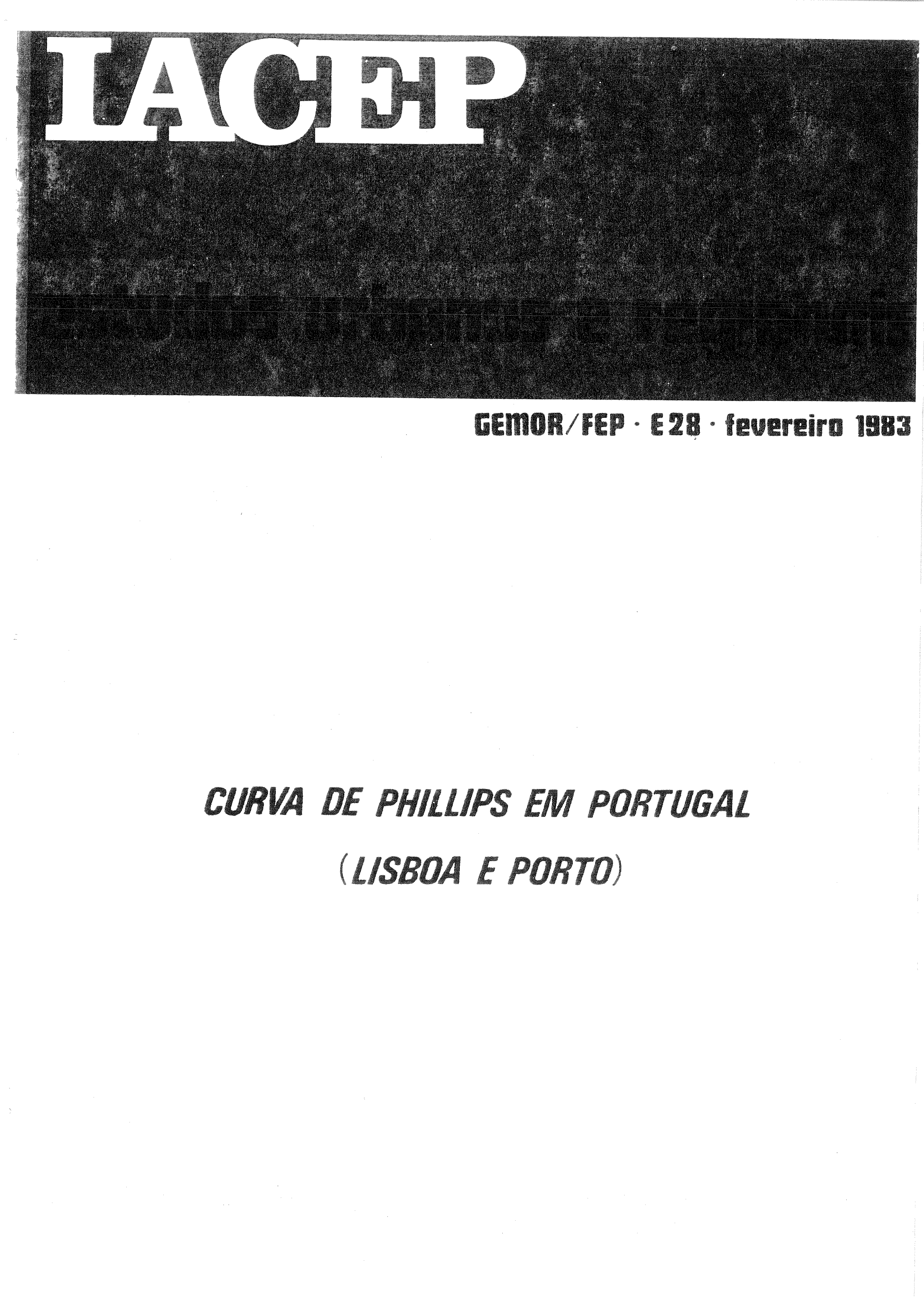 Capa: Curva de Phillips em Portugal